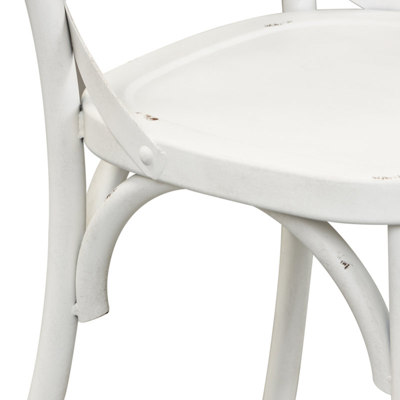 Edmund Counter Stool with Metal Frame, Antique White
