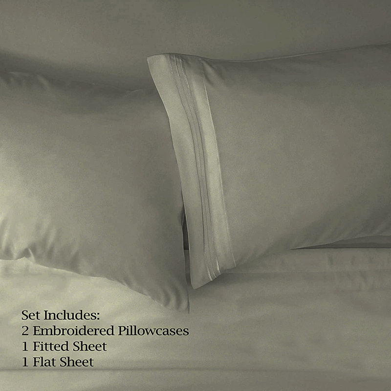 Microfiber Sheet Set, King Sheet Set with 2 Pillowcases, Taupe