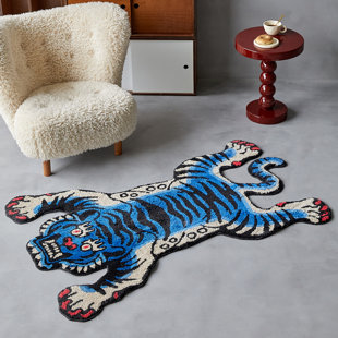 Tapis tigre tibétain 5 pi x 3,3 pi