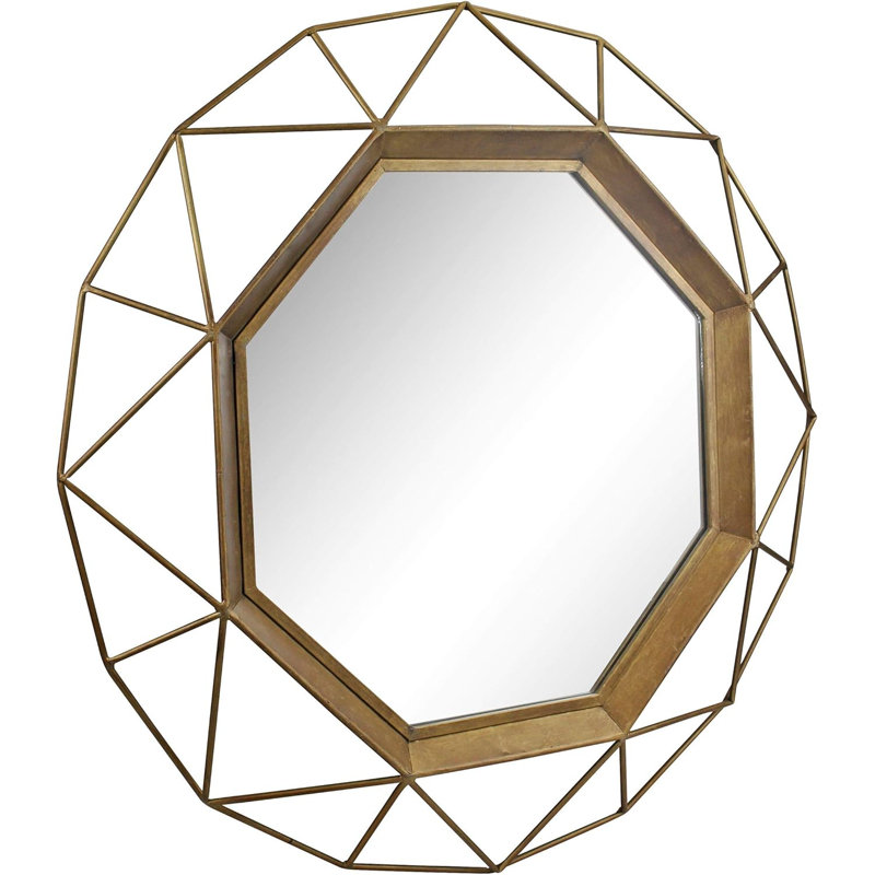 Metal Round Mirror, Gold