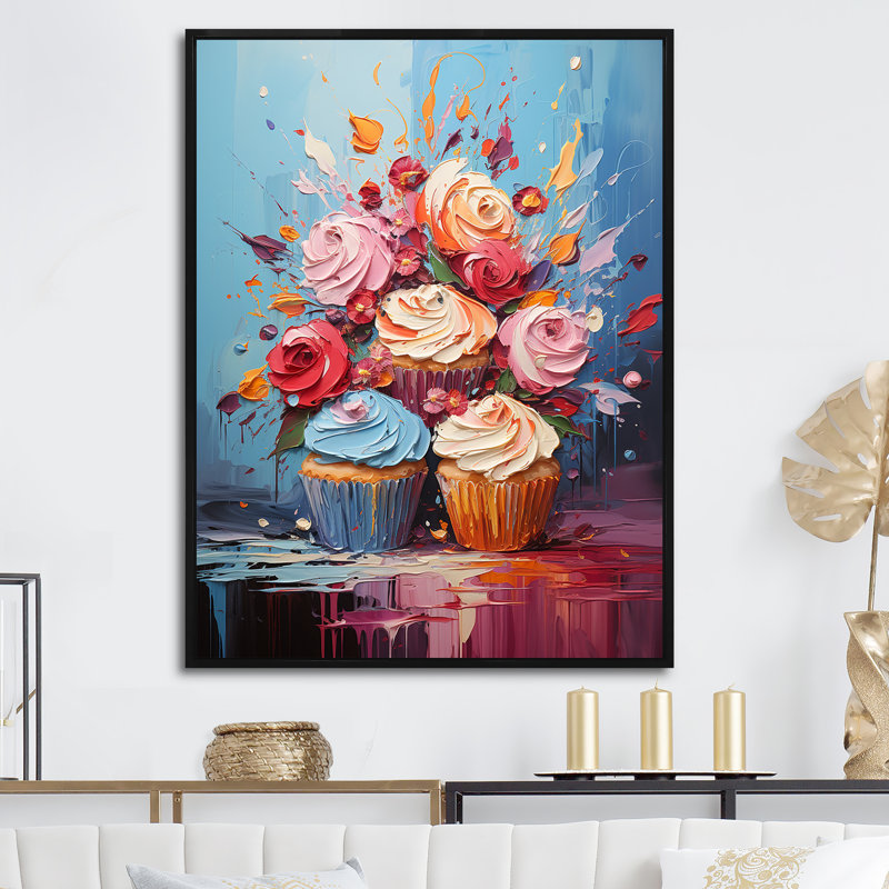 «Bursting Balloon Banter Abstract Popart», reproduction d'art sur toile_105717, Cadre flottant noir