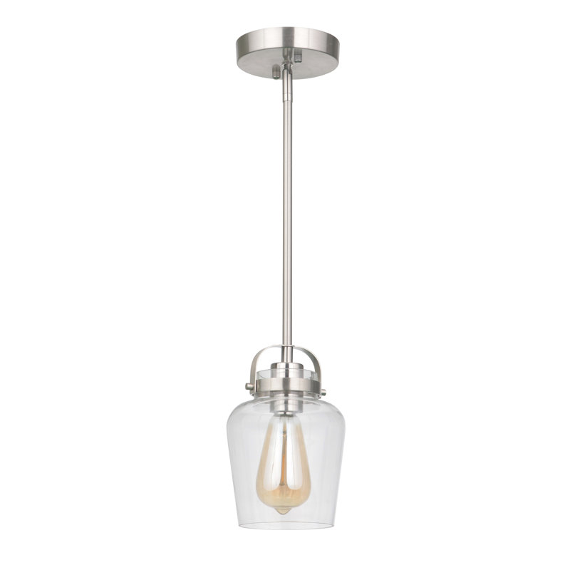 Luminaire suspendu à 1 lumière Tribble, Nickel poli brossé