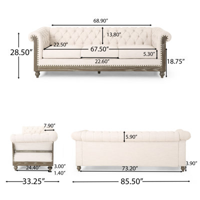 August Grove® 85.5'' Upholstered Sofa & Reviews | Wayfair