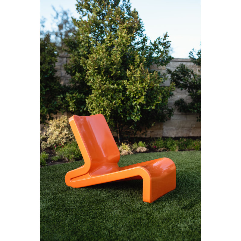 Line Outdoor Armless Lounge Chair, Vintage Orange
