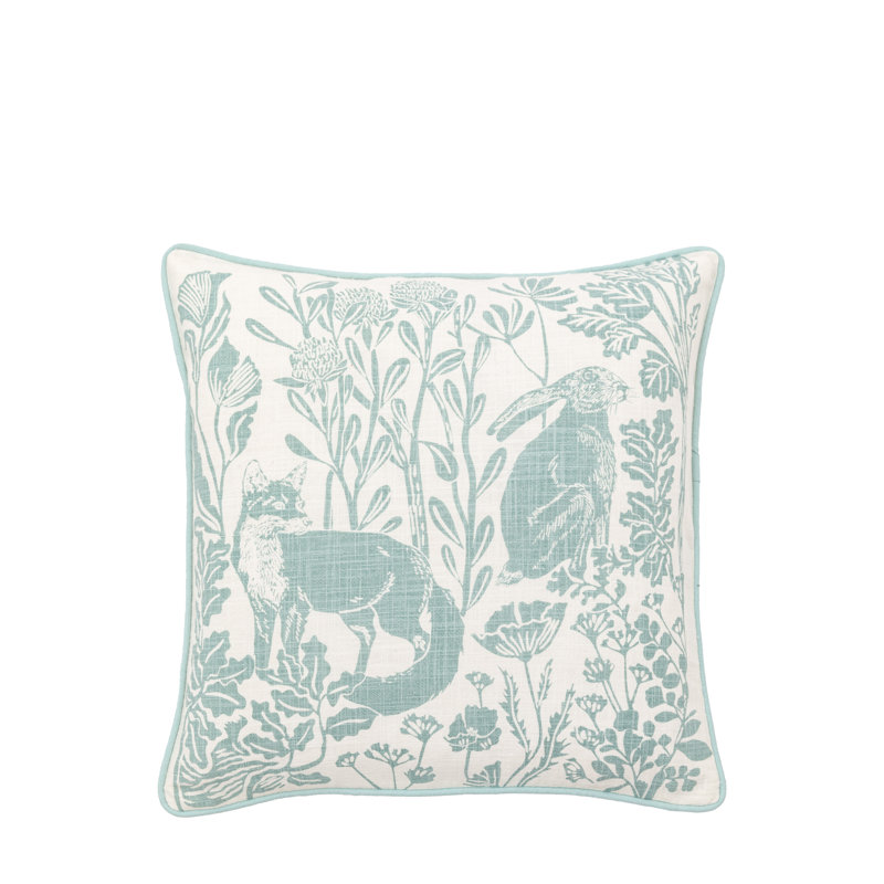 Square Throw Cushion, Blue Animal Print, Poly Fibre