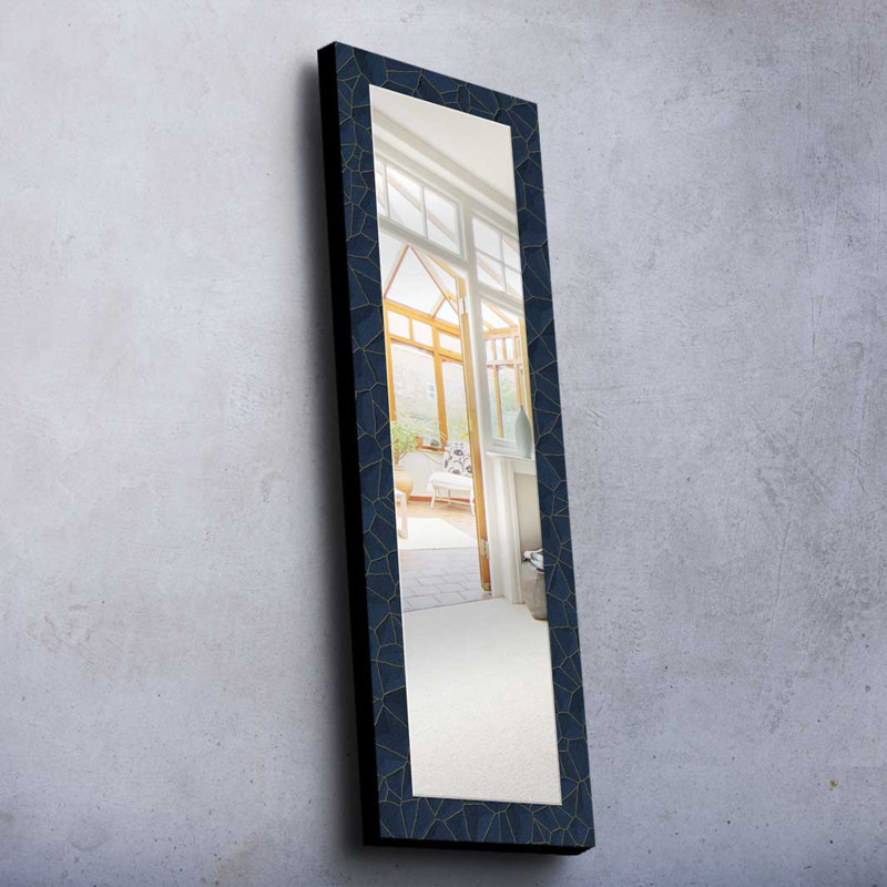 Élégant miroir décoratif avec cadre 100% bois de pin, 15,7 po x 47,2 po | Miroir en verre véritable (épaisseur: 0,2 pouce) | Peinture sur tissu élégante | Idéal pour le salon, la chambre à coucher et le vestibule