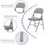 Ensemble de chaises pliantes en acier empilable, avec rangement facile, capacité de 350 lb de Landbaugh-484843559