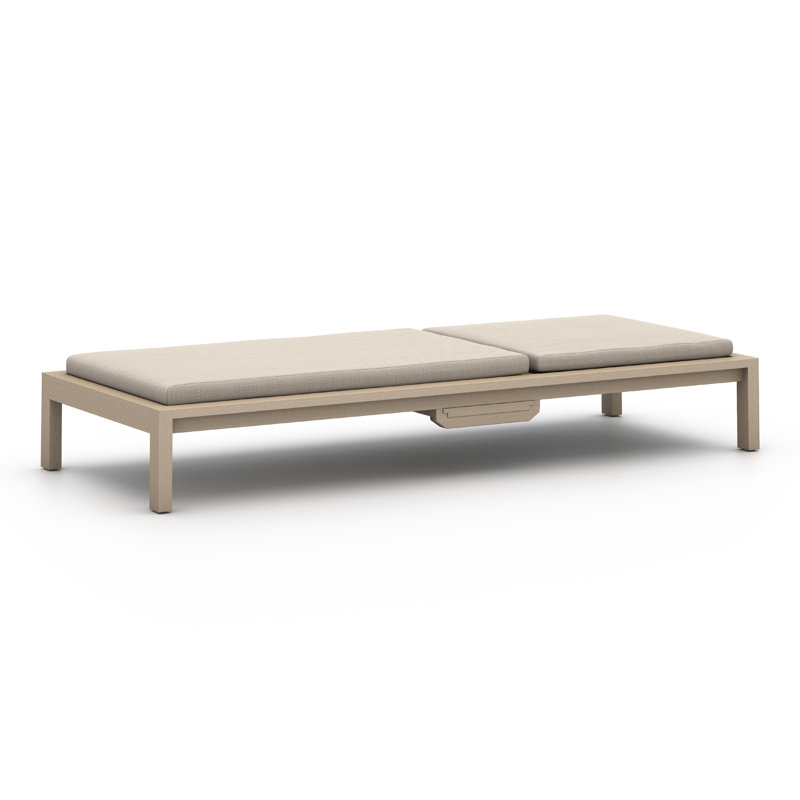 Sonoma Outdoor Teak Chaise Lounge, Faye Sand, Washed Brown