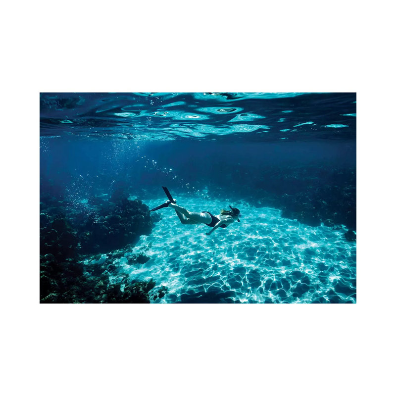 Underwater Bikini Snorkeller Clear Water 1 Piece Wrapped Canvas Wall Art, 20.32cm H x 30.48cm W x 1.905cm D