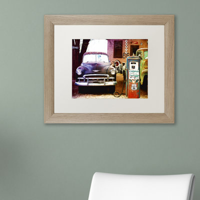 « gas station router 66 », reproduction de photo sur toile encadrée