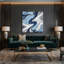 Abstrait art fluide sur toile grise 65-1097328059
