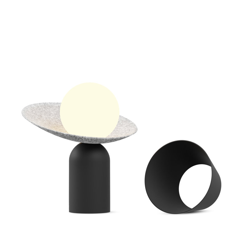 Lanterne d'extérieur à DEL intégrée à piles Guy, Noir mat, H 8 po x l 8 po x P 7,9 po