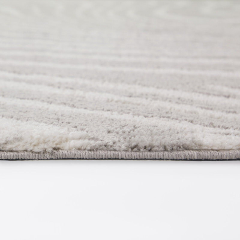 Bandinelli Grey Wavy Abstract Modern Area Rug, Rectangle 5'3" x 7'