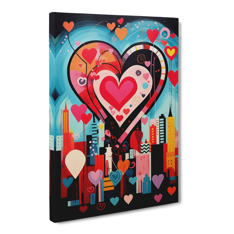 Love Heart Constructivism - Wrapped Canvas, 50cm H x 35cm W x 3cm D