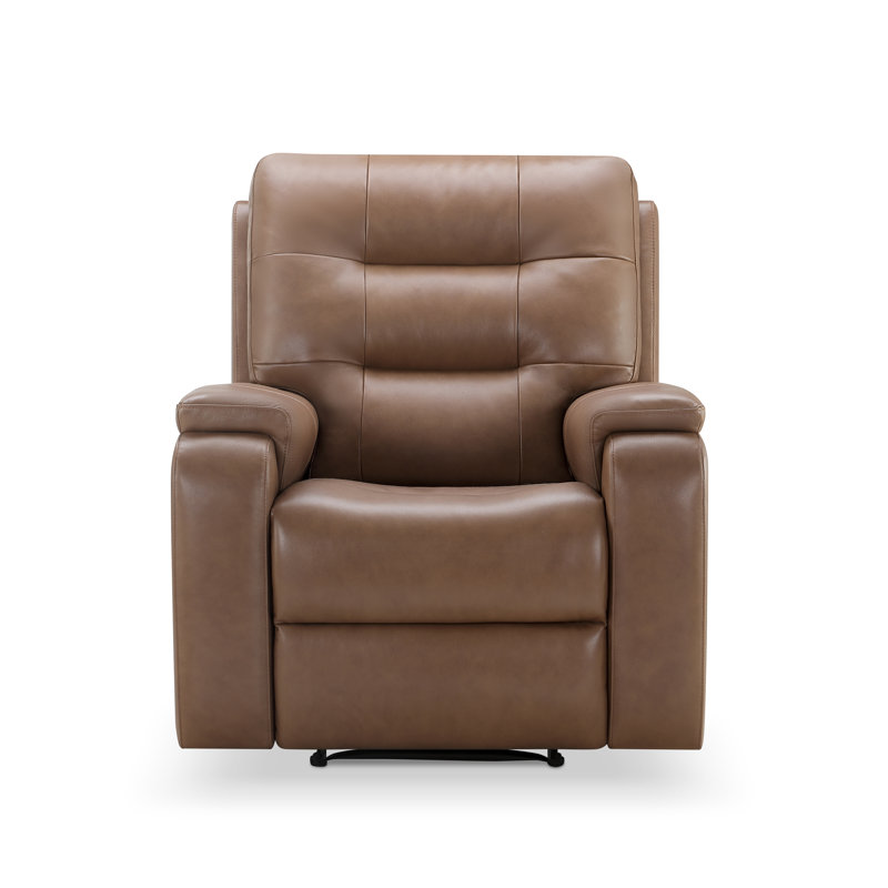 Ashliy Recliner, Camel Genuine Leather