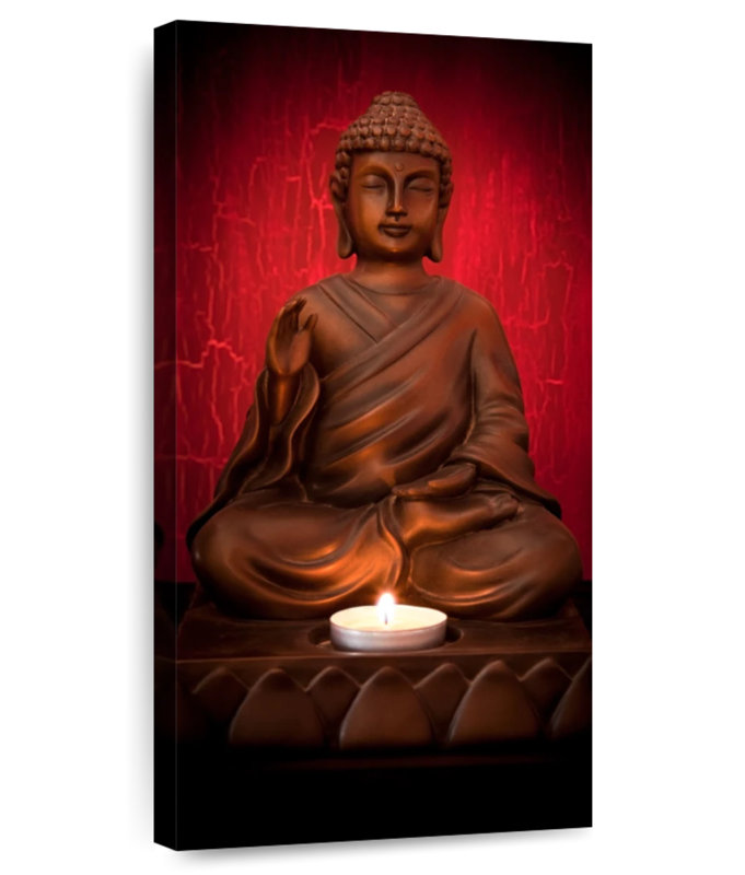Candle And Buddha, 30" H x 15" W