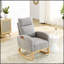 Fauteuil à bascule moderne avec accoudoirs de salon à dossier haut l 27,6 po et deux poches latérales-700730450