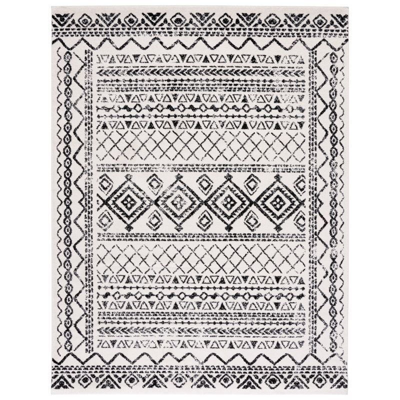 Tapis noir / ivoire Sturdevant Southwestern, Rectangle 6 pi x 9 pi