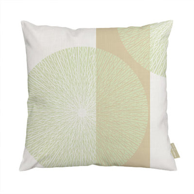 NIHO MEDALLION SQUARE PILLOWCASE TAUPE & MINT