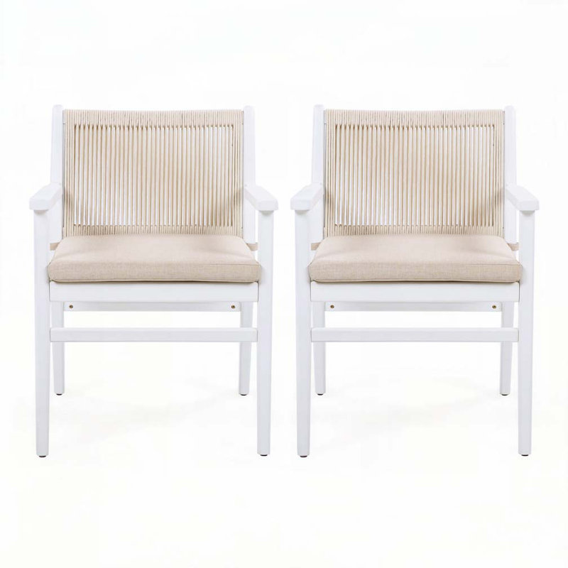 Fauteuil d'extérieur en bois d'acacia avec corde