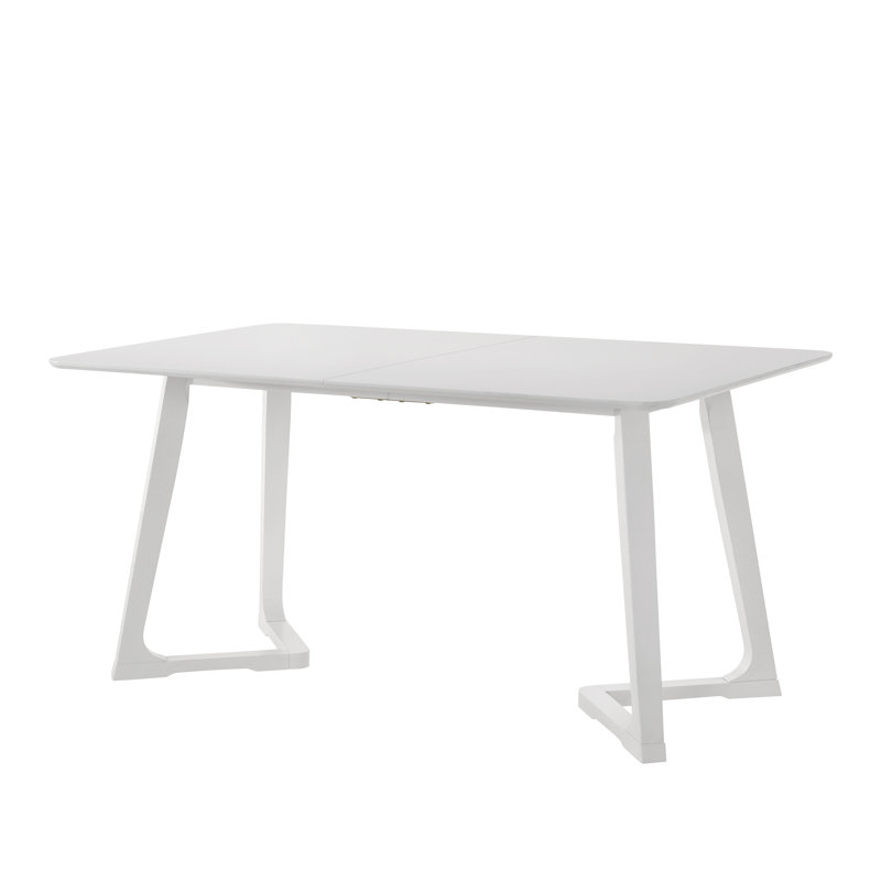 Nema Solid Wood Base Dining Table, White