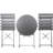 Gray Metal Patio Bistro 3 Pieces , Rust Resistance, Foldable Design For Space, Stylish Comfort, Fade Cushions, Easy To Assemble And Sustain Properly Balcony Construction With Space Saving,-330899098