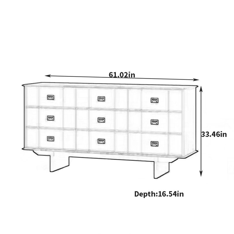 Retro Style Multi-Drawer Sideboard, Brown