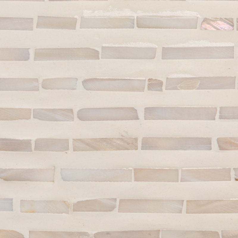 Table basse Ventura en nacre blanche, Blanc