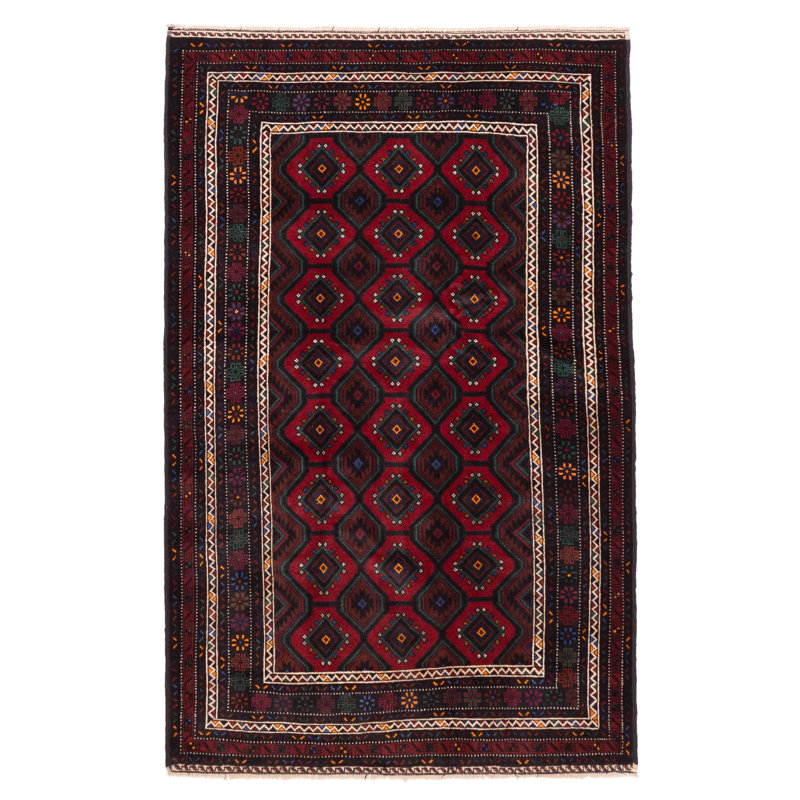 Tapis rouge Teimani 4 pi 1 po x 6 pi 8 po