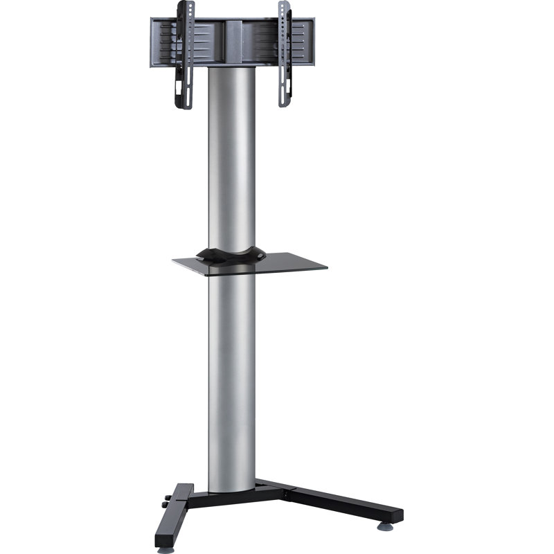 Reiser Unfinished TV Stand for TVs up to 40", 174cm H x 90cm W x 72cm D, Silver/Black glass