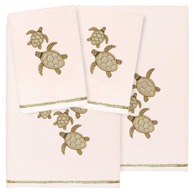 4 Piece 100% Turkish Cotton Towel Set, Blush
