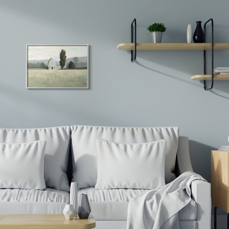 «Farmside Landscape» par James Wiens - impression sur toile, H 16 po x l 20 po, Estampe numérique Farmhouse
