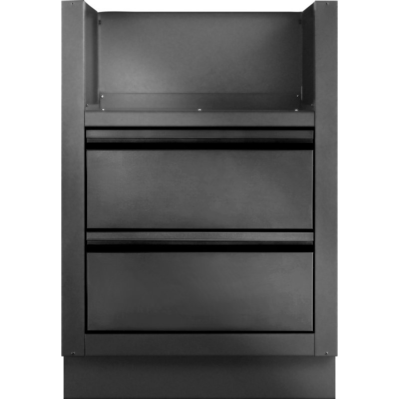 Armoire sous le gril OASIS® pour brûleurs doubles intégrés de la série 700, noir mat