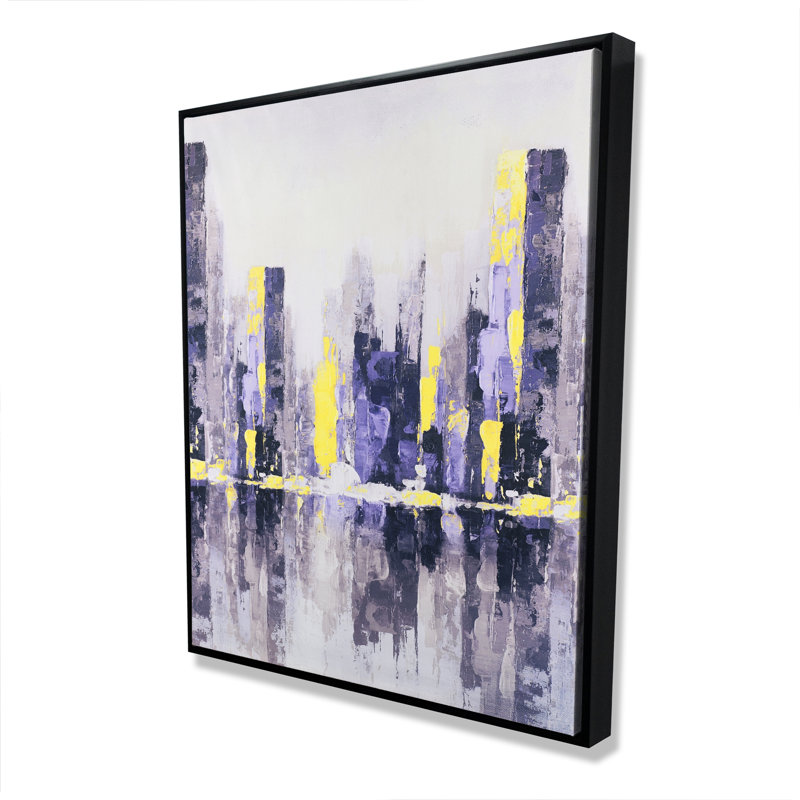 Abstrait, ville mauve - bureau de construction