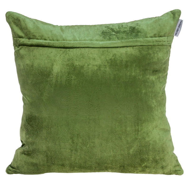 Coussin décoratif en velours olive touffeté à losanges, Olive