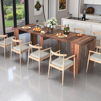 Extendable Console Table With X-base, Multifunctional Scandi-chic Dining Table For Entryway, Kitchen, And Small Spaces