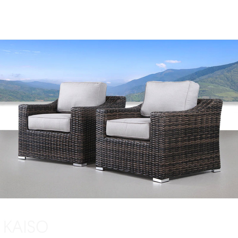 Chaise de patio avec coussins 2, Brown