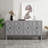 4 doors cabinet Vintage Storage Cabinet with Hand-Carved Geometric Doors