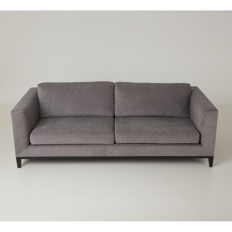 La Roux Sofa, Gray Chenille, Black