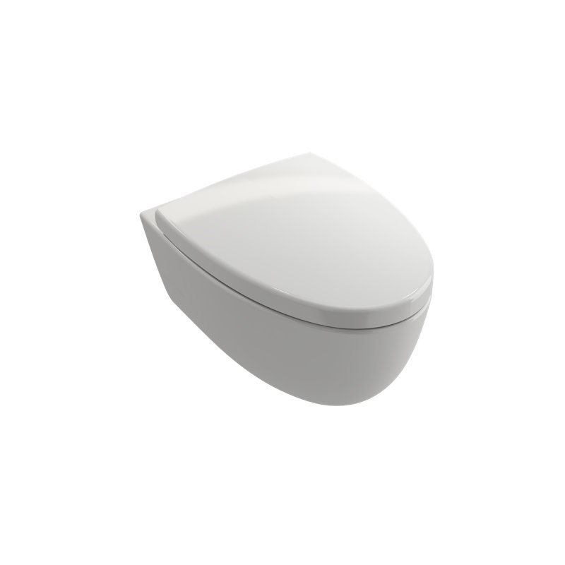Milano Wall-hung Elongated Toilet Bowl, White