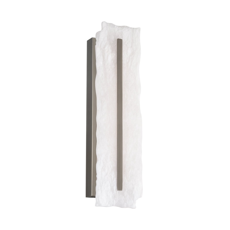 Taffeta Dimmable LED Wall Sconce With Spanish Alabaster Diffuser, 3000K Color Temperature, Antique Nickel