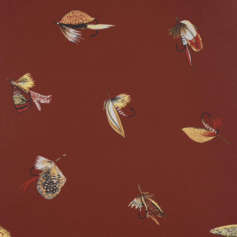 Fly Fishing Wallpaper Roll, Orange