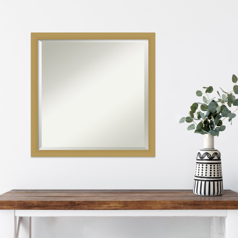 Hoyer Flat Wall Mirror, Gold, 22" x 22"