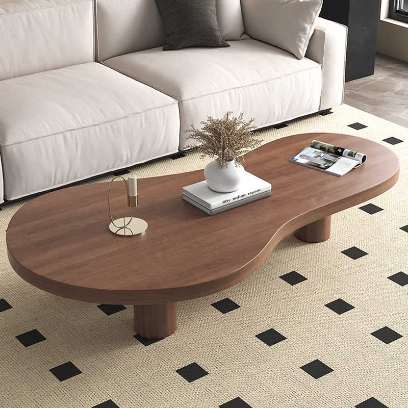 Table basse multifonctionnelle en bois massif, H 15,75 po x L 47,24 po x l 25,59 po, Brun