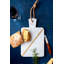 Planche de charcuterie en marqueterie de marbre blanc 12 x 7 avec poignée Lexi Home