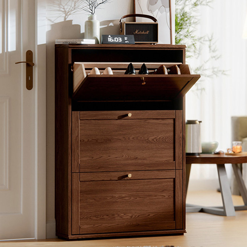 Nut-Brown Solid wood Shoe Storage