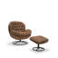 Upholstered Swivel With Footstool Armchair-986423372