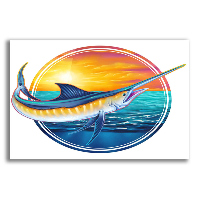 Illustration de Marlin sur plastique / acrylique par Flyland Designs Print, H 12 po x l 16 po x P 0,13 po