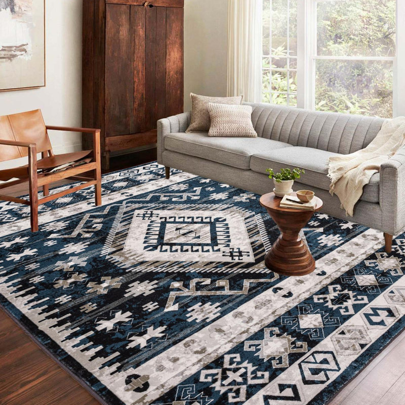8x10 Vintage Bohemian Persian Non-slip Washable Area Rug, Rectangle 8' x 10'