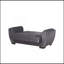Causeuse convertible rembourrée avec rangement, microfibre grise-1318310862